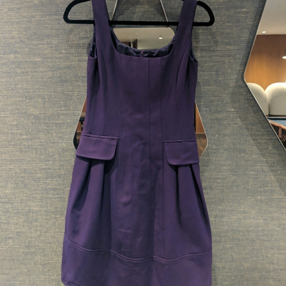 Nanette Lepore. Purple aline with pockets dress.